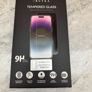 Burga Crystal Clear Screen Protector for iPhone 15 Pro